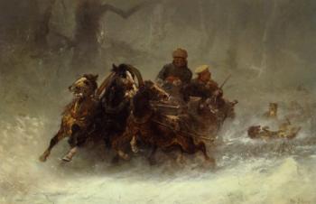 阿道夫 施賴爾 A Troika Persued by Wolves 阿道夫 施賴爾 A Troika Persued by Wolves